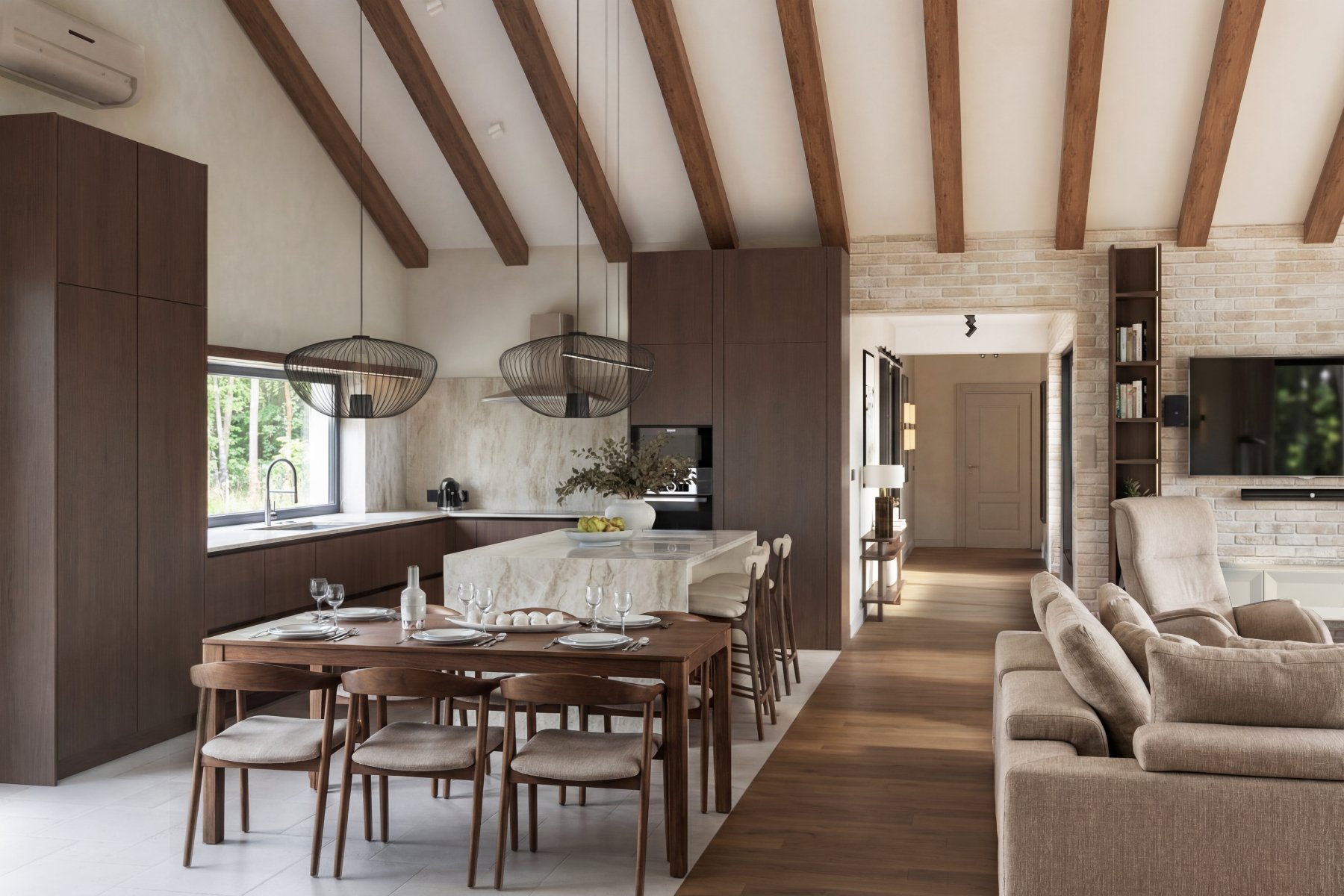 projekt kuchni w stylu modern organic